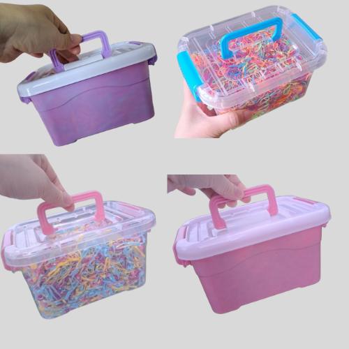 Hộp Thun Buộc Tóc Màu Tím Nhiều Size Đủ Màu 200g Chun Nữ Dây Cột Tóc