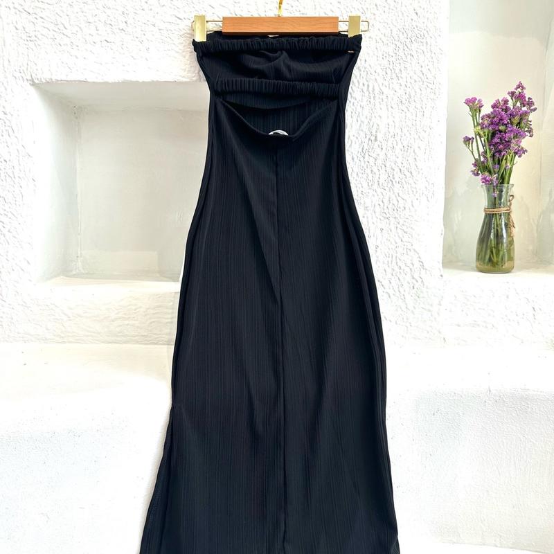 Body yếm dây sau sẻ tà (có mút) Nữ Dress - Freesize 52kg - Hồng - Women 3
