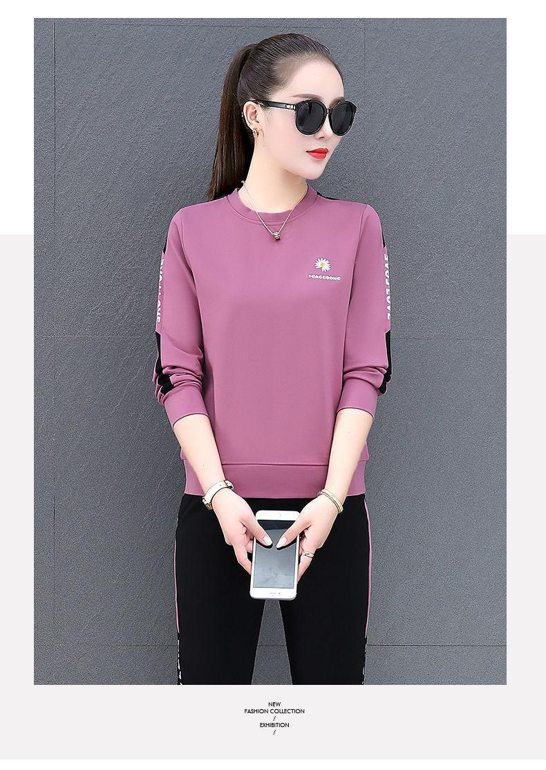 Product Introduction of Áo Len Nữ, Bộ Đồ Thể Thao, Bộ Sưu Tập Xuân Thu 2023, Bộ Đồ Mới, Dáng Rộng Vừa Vặn, Dài Tay, Phong Cách Hàn Quốc, Trang Phục Thường Ngày Cổ Tròn, Mỏng Vừa Vặn, Bộ Đồ Hai Mảnh Chạy Bộ Sport 9