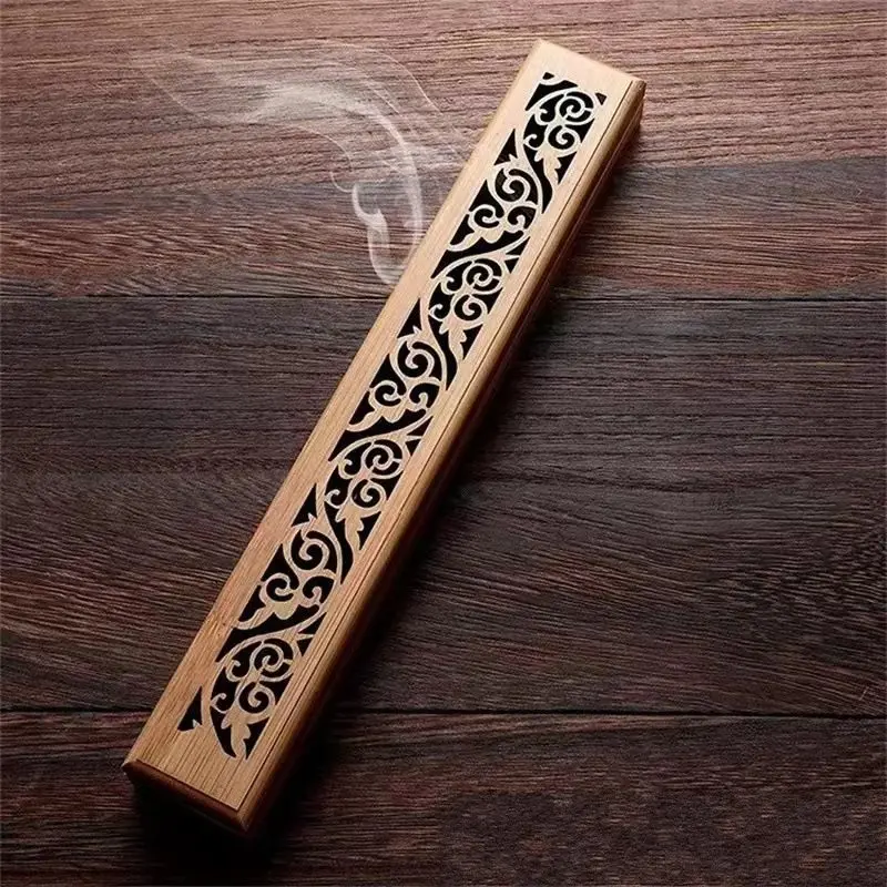 Lư Hương, Thiết Kế Ngang, Chất Liệu Gỗ Đàn Hương Và Tre, Giá Đỡ Hương Rỗng, Thích Hợp Cho Lễ Trà Tại Nhà, Tinh Dầu Thơm, Hộp Hương Từ Tính, Bao Gồm Giá Đỡ Hương