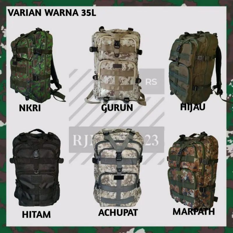 Tas Ransel Punggung Backpack Tactical Army Loreng Sekolah Kerja Pria Dewasa Keren Model Lebanon 3P