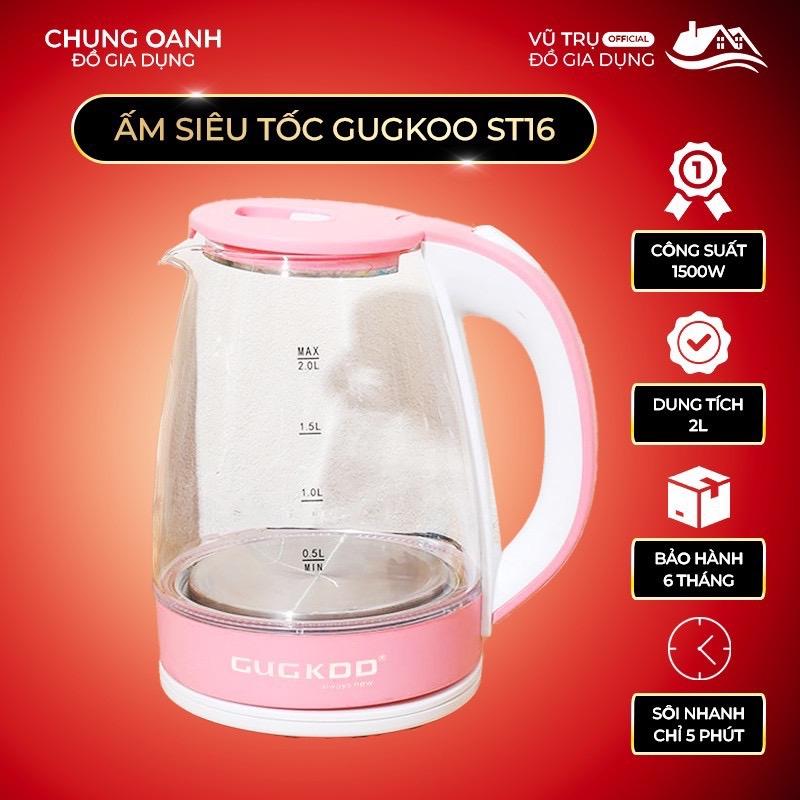 Ấm siêu tốc thủy tinh 2.0 L cao cấp công suất 1300w bình siêu tốc trong suốt cường lực đèn led tự ngắt khi sôi Đun Nước Bình Đun Nước Đun Siêu Tốc ST16