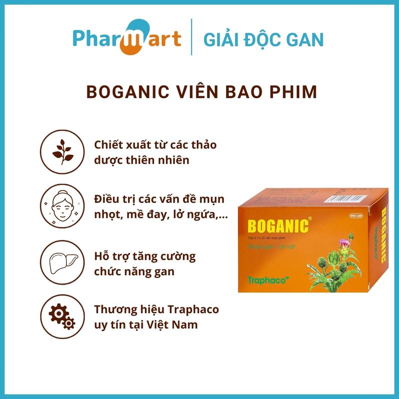 Boganic - Hỗ trợ giải độc gan Hộp 5 vỉ x 20 viên 1
