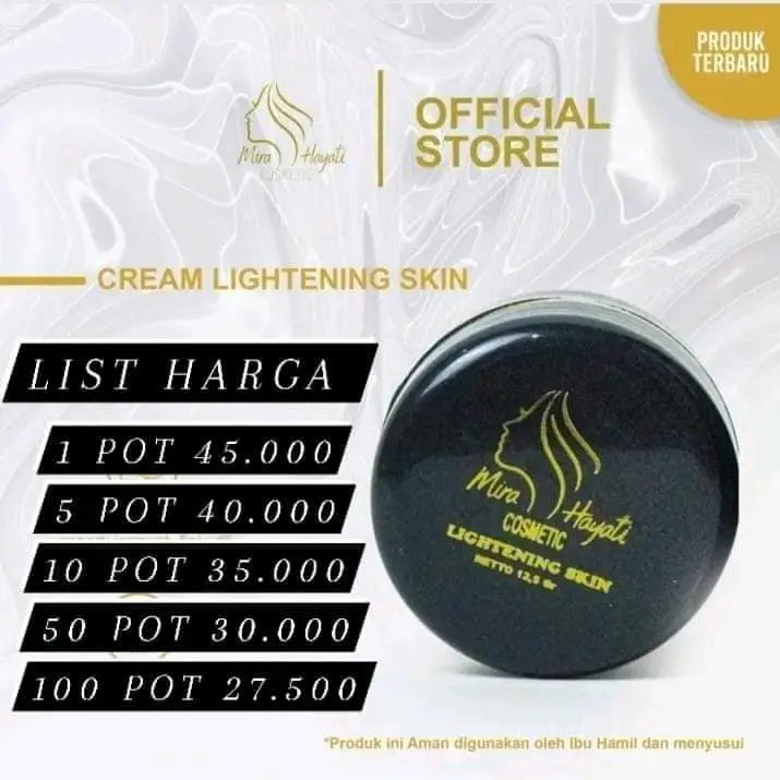 Cream lightening skin Mira hayati bpom