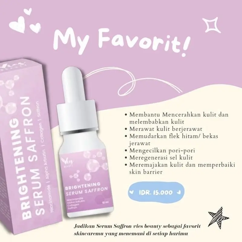 SERUM SAFFRON BPOM BY VIES BEAUTY/SERUM GLOWING 2