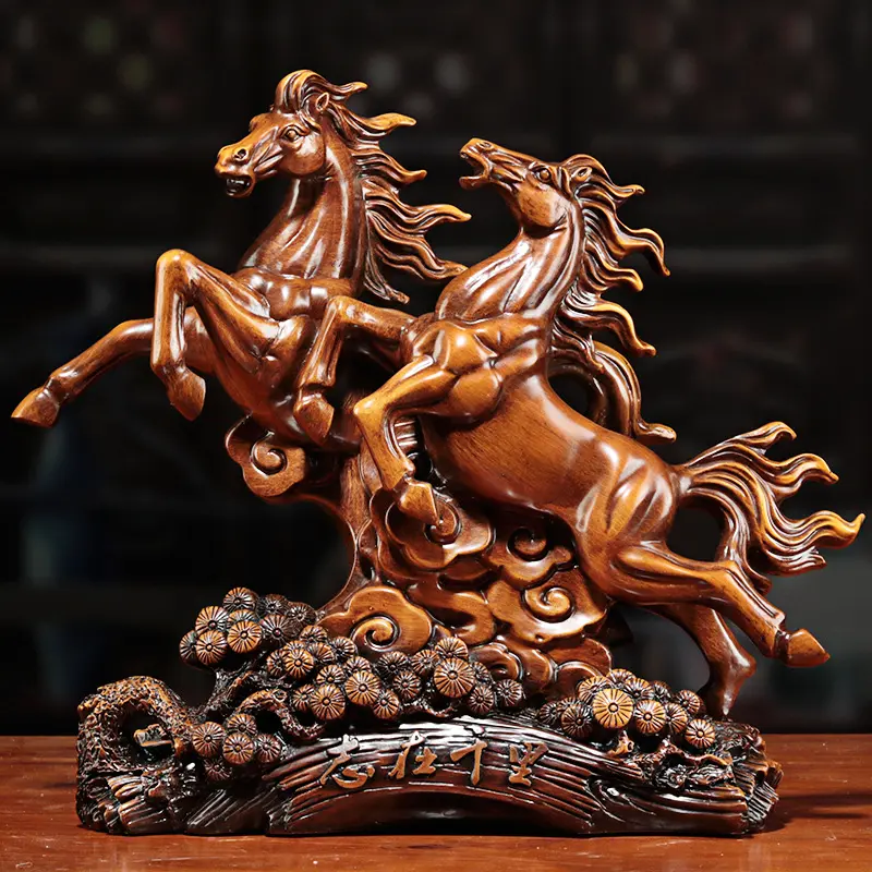 Tượng Song Mã , 2 Con Ngựa Dành Cho Người Tuổi Ngọ Trang Trí Nội Thất, Quà Tặng Tân Gia Khai Trương , Tặng Sếp Decor Trang Trí Nhà Decor Phòng 1