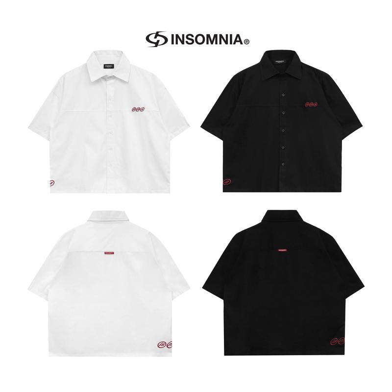  Áo Sơ Mi Boxy Mini Icon INSOMNIA Kaki Cotton Unisex Local Brand - TS033 