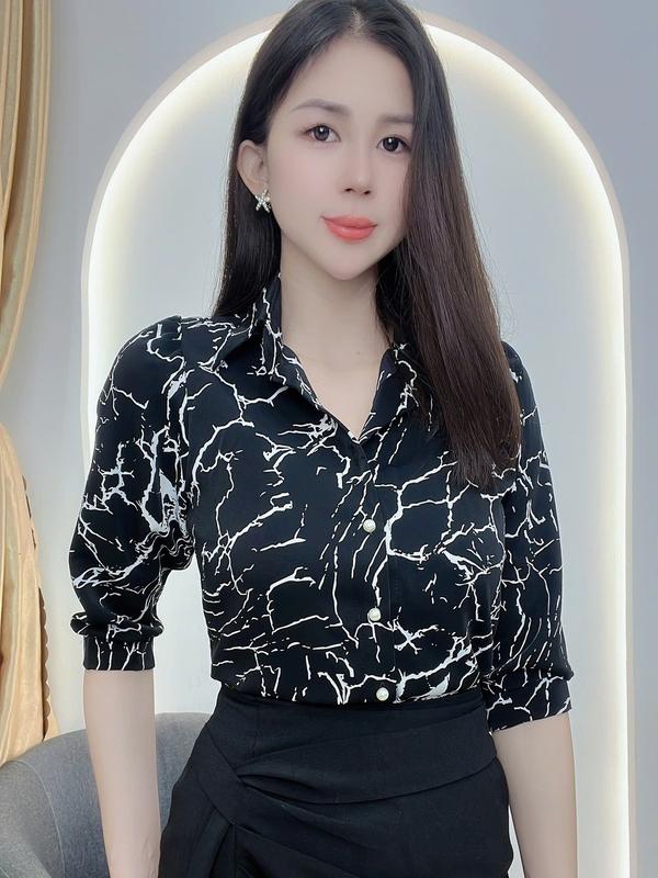 SM22- ÁO SƠMI HỌA TIẾT TAY LỠ ĐƠN GIẢN TRẺ TRUNG 2