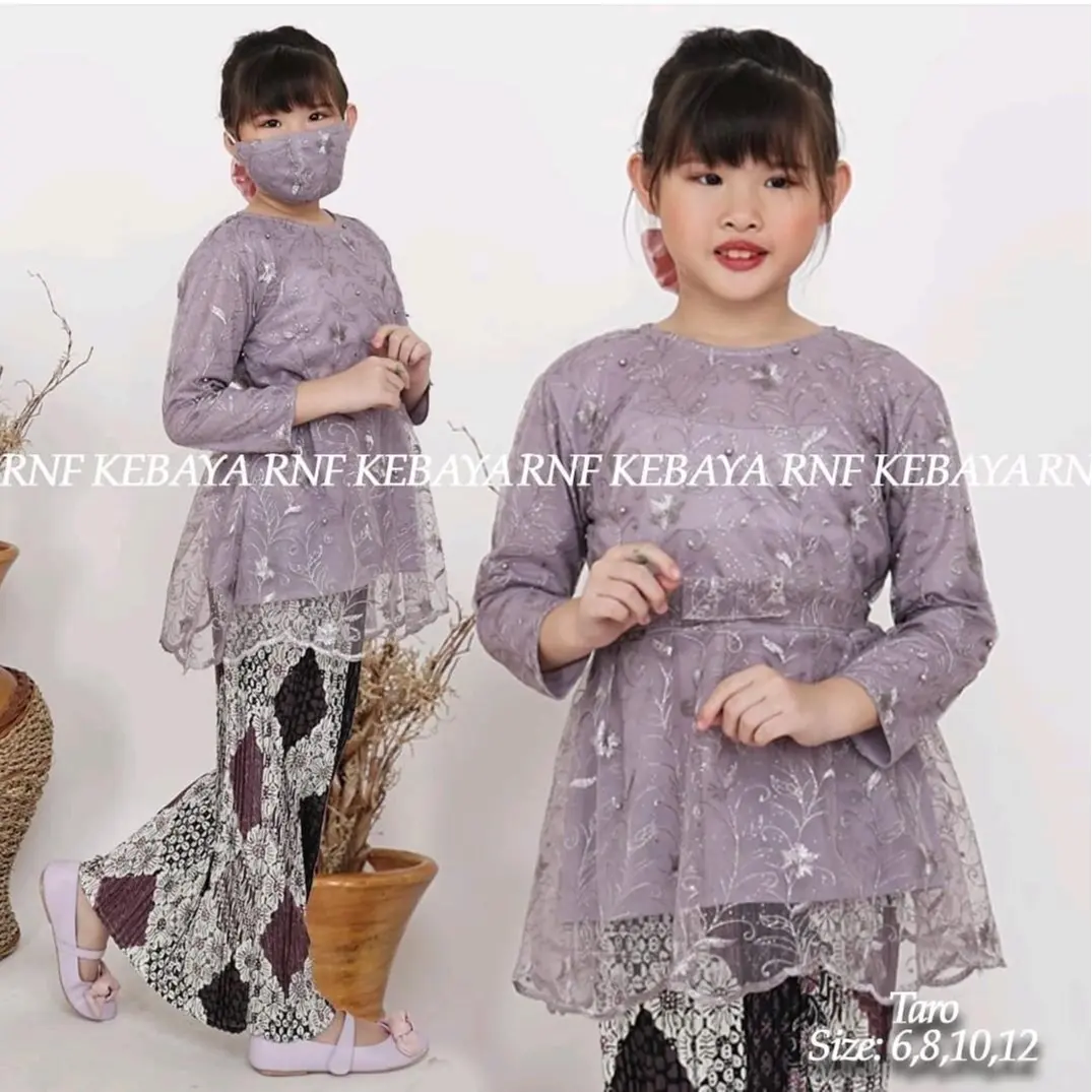 (COD) Setelan Kebaya Anak 5-12tahun / FASHION KEBAYA / KEBAYA  MODERN / Lengan panjang REALPICT Rok