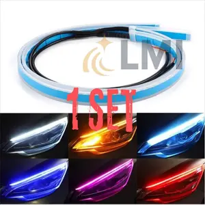 Lampu LED DRL Alis 30Cm , 45 Cm 1 Set ( 2 pcs ) Mobil Motor Sein Daytime Running Light