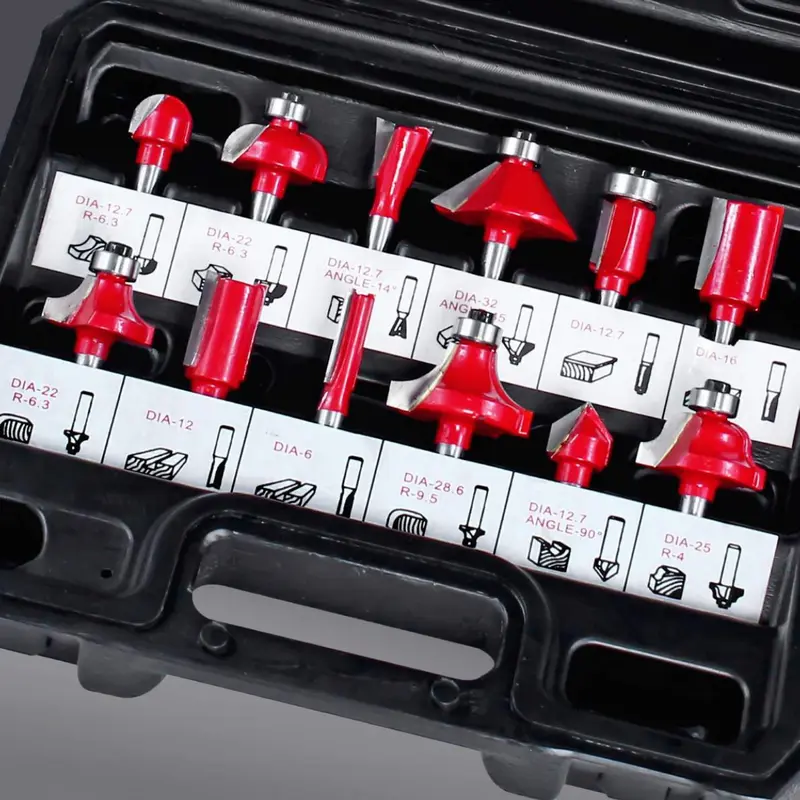 Mata Profil Kayu 1/4" Set 12pcs BELTER Mata Router Trimmer Bit 3