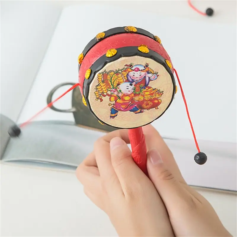 Trống Lục Lạc Quay, Phong Cách Truyền Thống, Đồ Chơi Trẻ Em, Tambourine, Đồ Chơi Vui Nhộn, Trống Khỉ, Thiết Kế Hoạt Hình, Làm Bằng Nhựa, Đồ Chơi Âm Nhạc Chuông Lục Lạc Cầm Tay 3