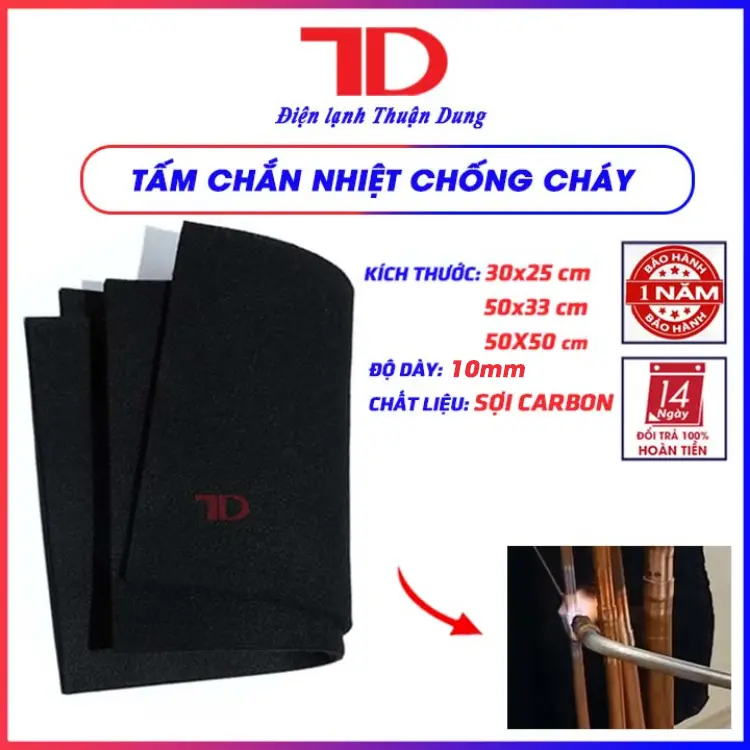 Tấm Lót Chống Cháy nỉ cacbon đã được oxy hóa dày 10mm, Tấm Chắn Nhiệt Chống Cháy khi hàn chất liệu sợi Carbon, Nỉ acrylic tiền oxy hóa - Điện Lạnh Thuận Dung 0