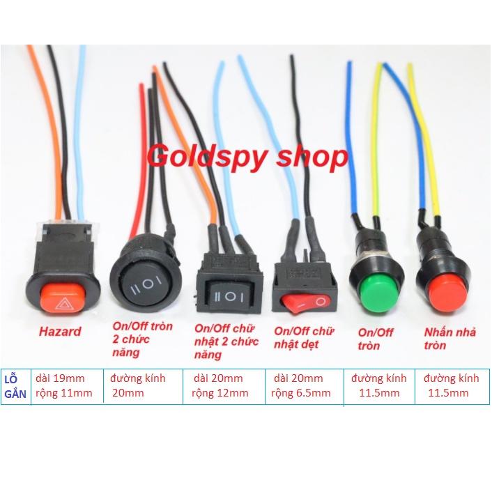 Công Tắc Xe Máy 6 loại ON/OFF - Nhấn Nhả - Hazard ( giá 1 chiếc) 0