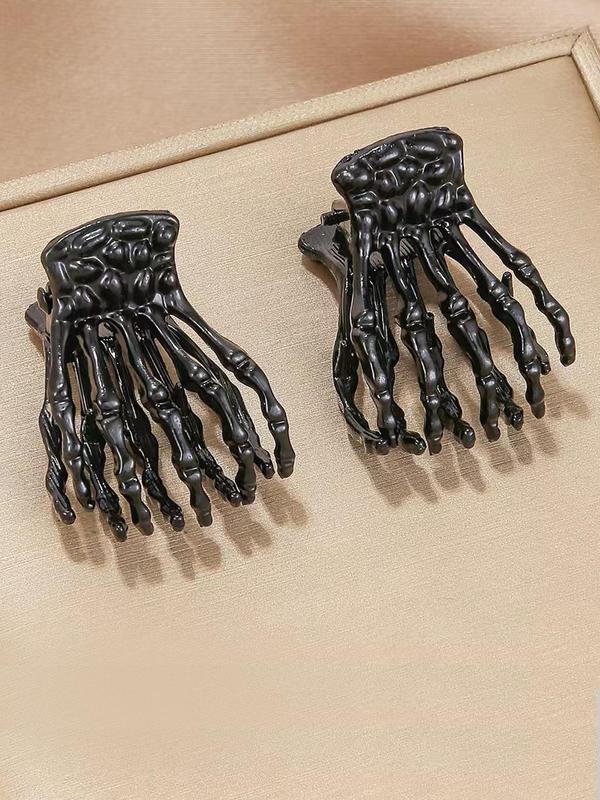 Fashionable Skeleton Hand Design Hair Claw Clip (1 Pair), Gifts for Her, Casual and Versatile Hair Accessories for Women & Girls, Trendy Accessories for Party and Daily Life Halloween 3