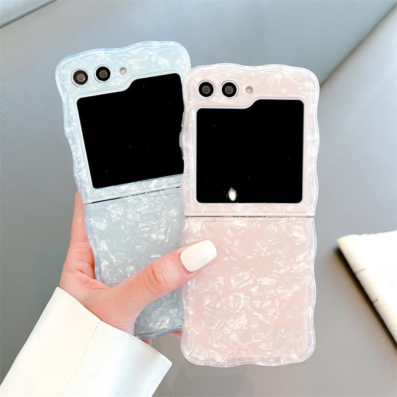 Product Introduction of Vỏ cho Samsung Galaxy Z Flip3 Flip4 Flip5, vỏ mã sóng, họa tiết vỏ Hauteur, vỏ mềm gấp, bảo vệ chống sốc, nắp lưng 11