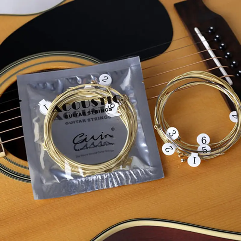 Dây Đàn Guitar Thực Hành, 1 Bộ 6 Chiếc, Làm Bằng Thép Niken, Thích Hợp Cho Guitar Acoustic 3