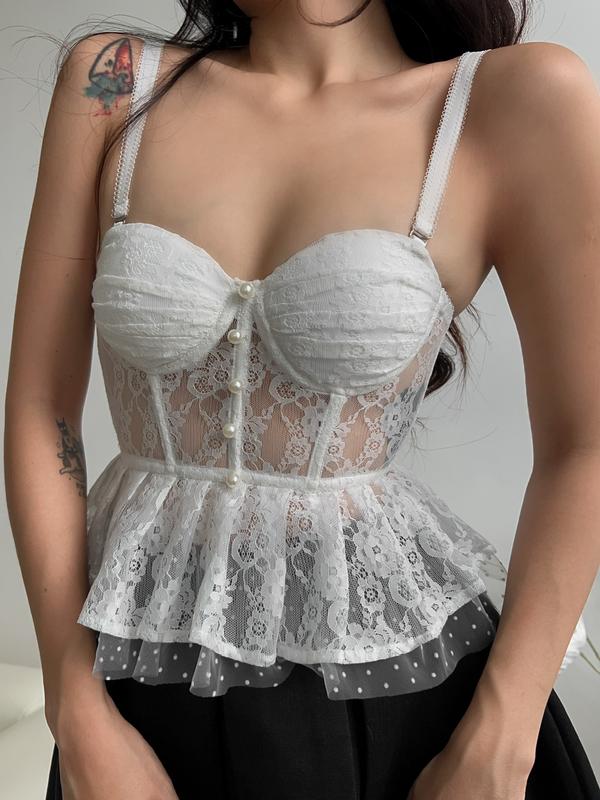 TIMIN.WORKSHOP -  MILAN Áo Corset Áo Ngực Mút Cố Định Bèo Nhúng Lưới Dây Áo Rời