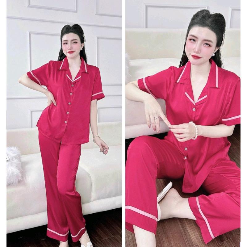 Pizama TN 40_75kg phối viền mặc Đẹp Lụa mịn Latin mát lanh Nữ 4