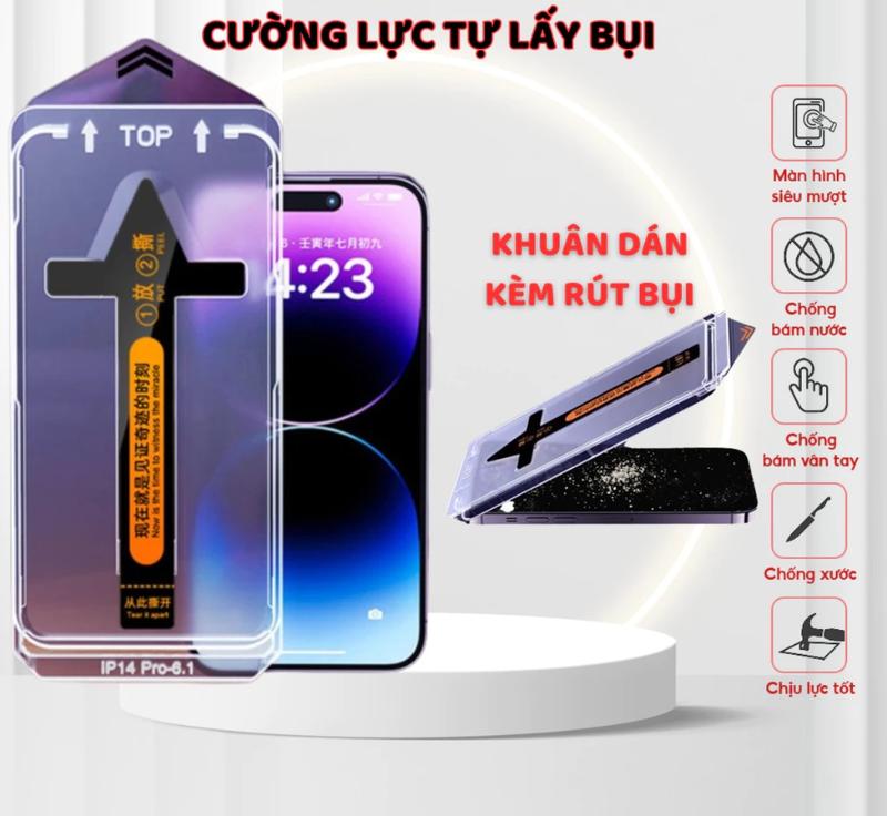 (TỰ RÚT BỤI) COMBO 2 TẶNG 1 Kính Cường Lực Iphone Kingkong CHỐNG NHÌN TRỘM Có Khung Tự Dán, Tự Hút Rút Bụi dành cho ip x/xs/11/11promax/12/13/14/15/16/pro/max/plus [RÚT BỤI CNT]