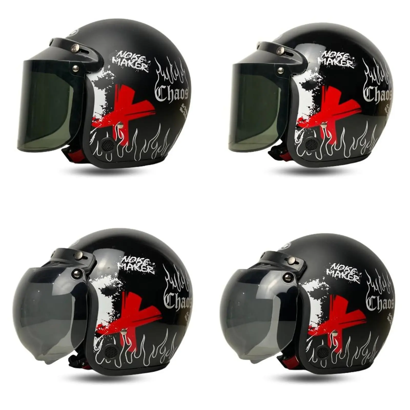 Helm Bogo Retro Dewasa Pria Wanita Motif Chaos Terbaru SNI