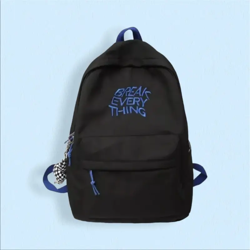 tas ransel distro tas ransel buat sekolah muat untuk sd smp sma murah sablon brak everythting Backpack Pria Wanita Hitam 2