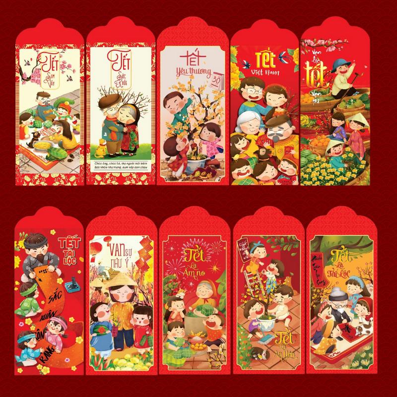 100 Phong Bao Lì Xì Tết Đỏ 2026 Bính Ngọ Chọn Mẫu Truyền Thống lixit  et