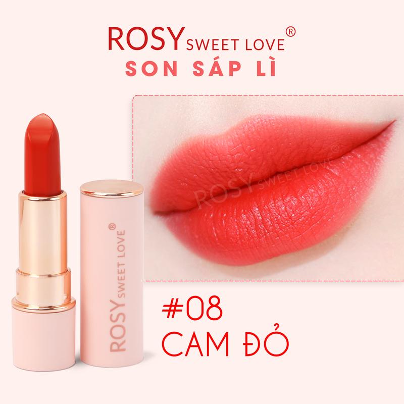 [Live TẶNG CỌ TÁN SON] Son sáp lì Rosy mới, Không Chì, Lên Màu Chuẩn, Dưỡng mềm môi, son lì, son dưỡng môi, son môi Trang Điểm Cosmetic Mỹ Phẩm Nữ Women 8