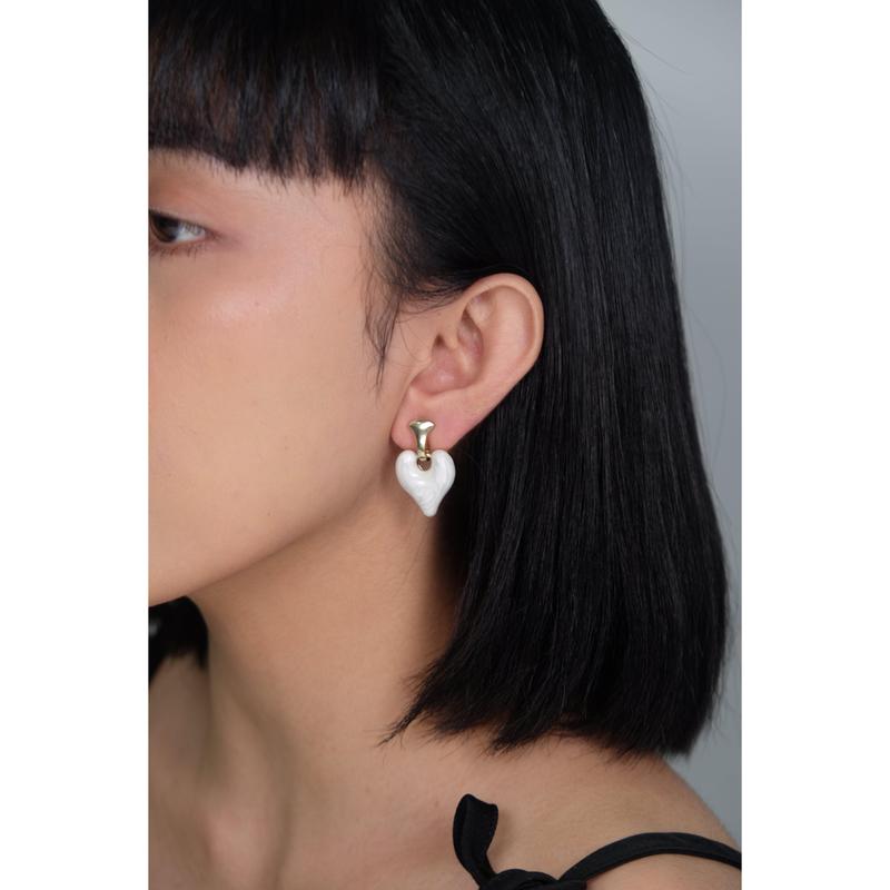 Kaulanada Earrings Anting Drop Gantung Wanita Gold Plated Heart with Sterling Silver Posts 4