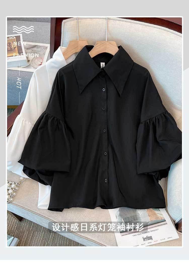 Product Introduction of Chiffon Doll Shirt Large Size Women's Clothing Spring/Summer Plump Girls Light Luxury High-End French Chic Unique Shirt Top Womenswear Blouse Lingerie Comfort 2