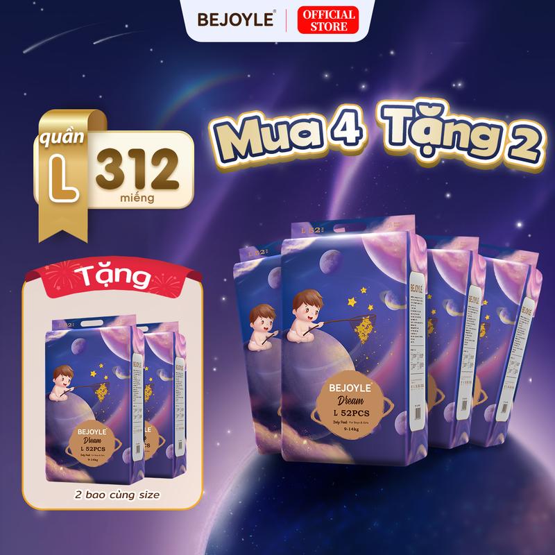 Bejoyle Tã Bỉm dán Quần nhập khẩu cao cấp tã cho bé 360 miếng Size S-XXXXL, dày 2mm mỏng manh thấm khí cao, mềm mại dịu da giữ khô toàn diện, hấp thụ nhanh không rò rỉ, không chà da không hăm da, dính sát linh hoạt tã chất lượng