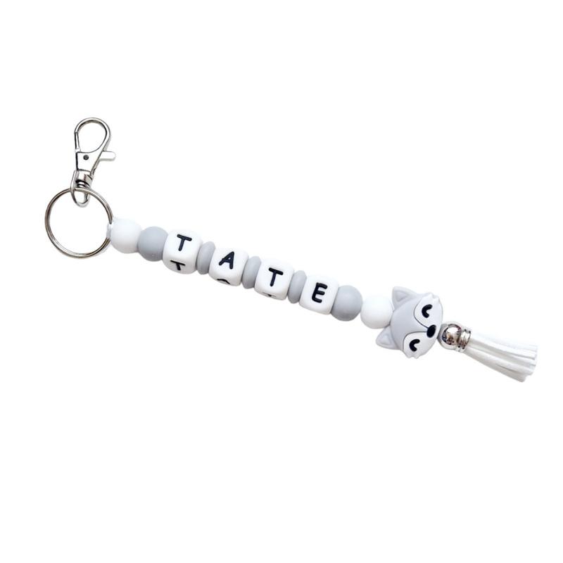 Silicone Fox Personalised Keyring 1