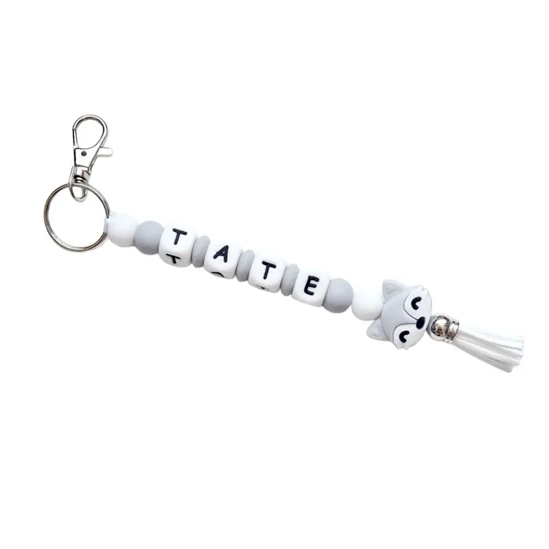 Silicone Fox Personalised Keyring 1