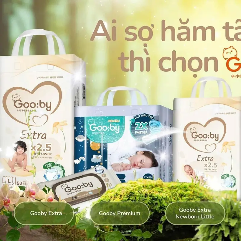 (kèm quà) Bỉm gooby extra, premium Ngày & Đêm, Bé Khô Thoáng Cả Đêm Lẫn Ngày 1
