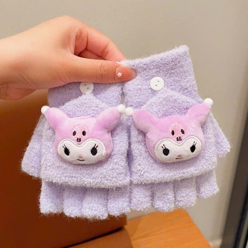 Găng tay len giữ ấm nhều màu nhiều mẫu hoạ tiết koromi melody kitty xinh xắn dành cho các bé gái Voi 3