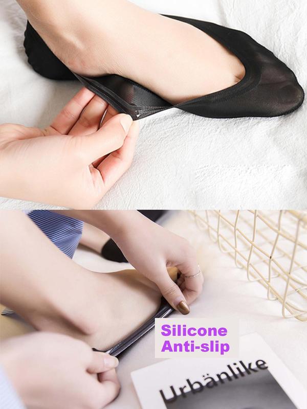 Women's 5 Pairs Solid Invisible Socks, Breathable Comfortable Socks for Women, Non-slip Socks for Daily Wear 2