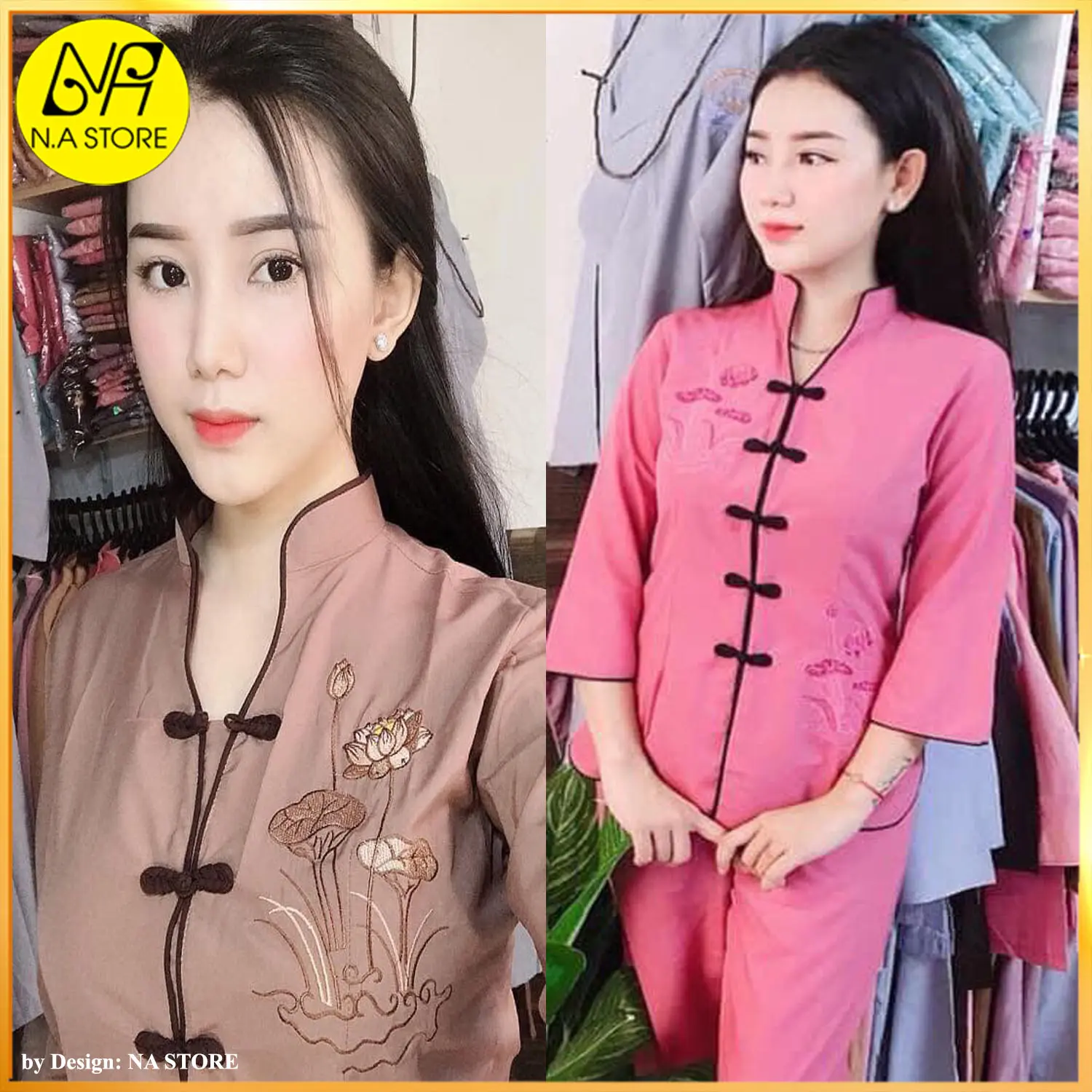 Đồ Lam Đi Chùa Pháp Phục Truyền Thống Dành Cho Phật Tử - NA009 Áo Nữ
