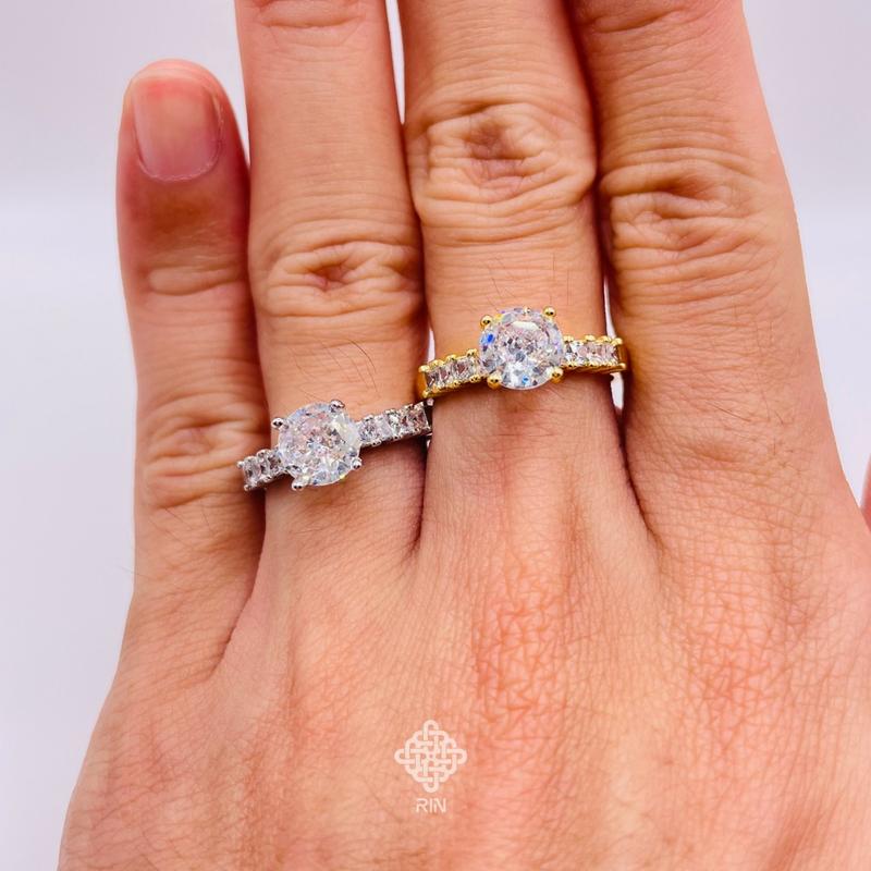 Nhẫn titan không phai không rỉ sét màu 18k và trắng mã 11, Nhẫn titan nữ bền màu, trangsucmoiluatuoi.RIN