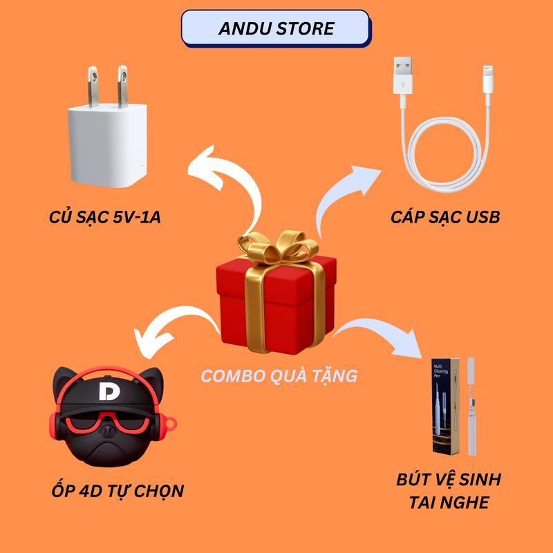 Tai Nghe Bluetooth Pro2 Hổ Vằn 1571AM, Bản Cao Cấp Nhất, Xuyên Âm - Chống Ồn 48db, Micro Khử Ồn ENC, Âm Thanh Không Gian Thực, Nhận Biết Hội Thoại AI, Tặng Ốp 4D Tự Chọn, Bút Vệ Sinh, Củ Và Cáp Sạc 5V-1A | Bảo Hành 6 Tháng-Lỗi 1 Đổi 1, Nhét Tai, Nghe Nhạc 6