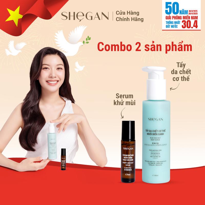 Combo Rút Gần Khoảng Cách SHeGAN - Tẩy Tế Bào Chết, Serum Khử Mùi Ngừa Thâm, An Toàn Lành Tính Dành Cho Mẹ Bầu Và Mẹ Bỉm, Khử Mùi Hôi,  Phù Hợp Cho Mẹ Bầu Và Mẹ Sau Sinh