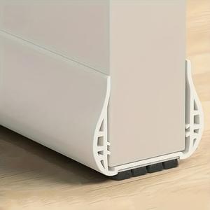 1 pieza Sello de puerta ajustable de PVC suave, sólido y duradero, con agujeros predrillados, instalación fácil, impermeable y antiviento reductor de ruido y protección contra Insectos y a prueba de ratones, protector inferior con adhesivo reutilizable