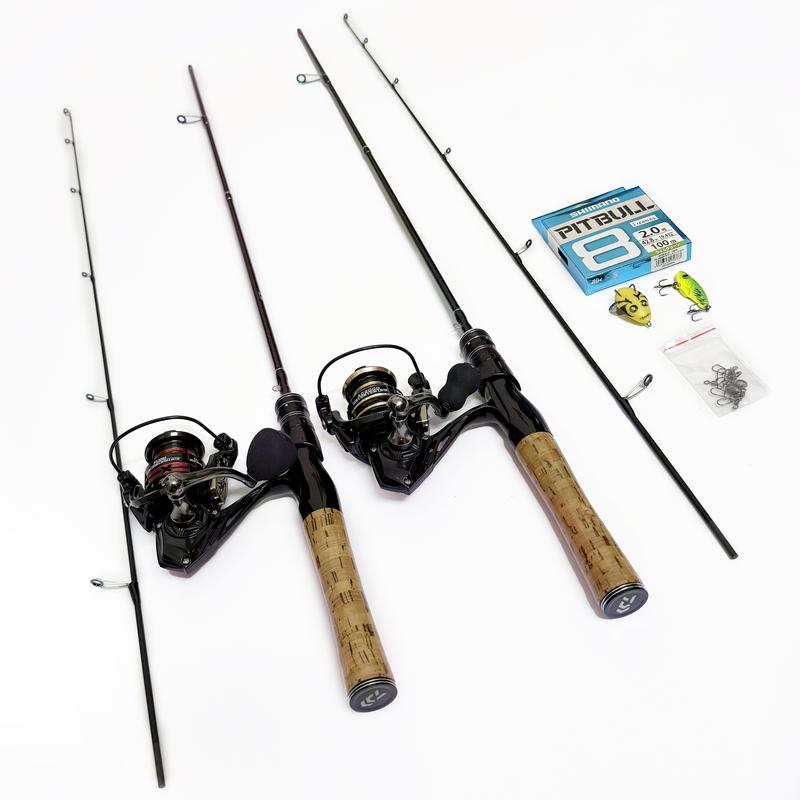 Combo Cần Câu Lure UL Máy Đứng + Dù PE x8 100m + Nhái Hơi + Cá Sắt + 5c khóa lure - Câu Lure Fishing Đi Câu Câu Cá Cần Lure
