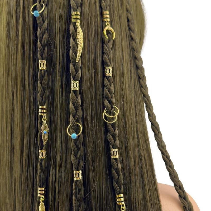 Product Introduction of FA TRINKETS 31pcs Hair Accessories Hollow Out Hair Ring Dread Locks Metal Cuff Clips Dreadlocks Beads Adjustable Headwear Hair Braid Tubes for Braids 11