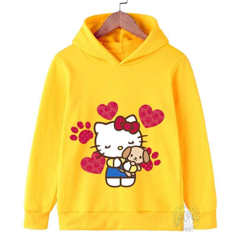 Product Introduction of Hello Kitty kawaii children's fashion girls autumn clothing baby girl sweatshirt children's hoodie toddler casual sportswear 4
