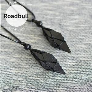 ROADBULLボヘミアンスタイルの天然黒曜石ペンダントネックレス,男女兼用,ロングさ調整可能,手作りりりアクセサリー.カジュアルで多目的なギフトとして,バレンタインデーや彼女への誕生日プレゼントに最适です.