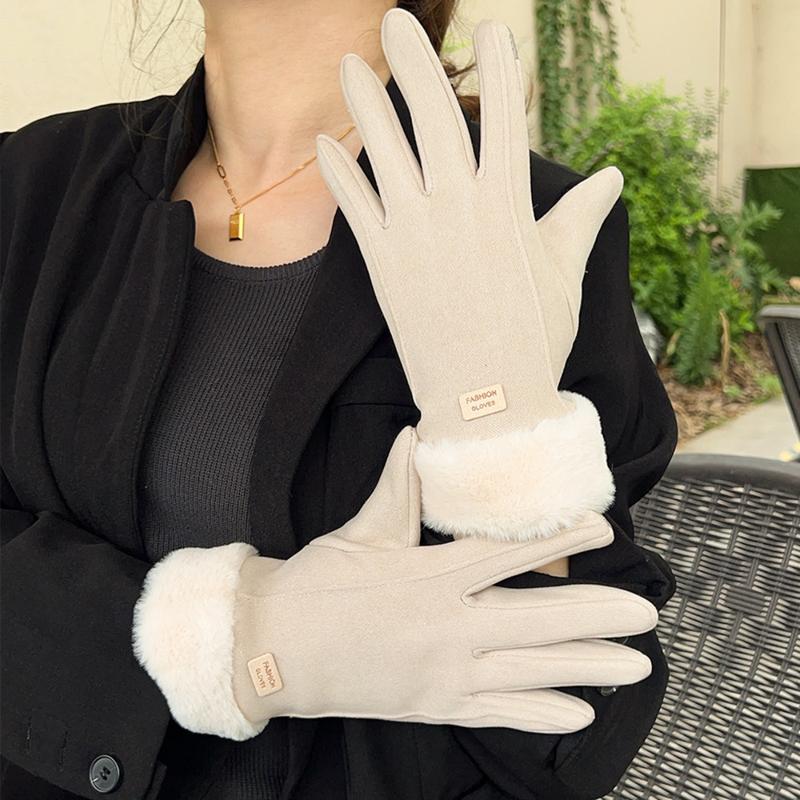 Product Introduction of New Fashion Gloves Autumn Winter Cute Furry Warm Mitts Full Finger Mittens Women Outdoor Sport Female Gloves Screen 12