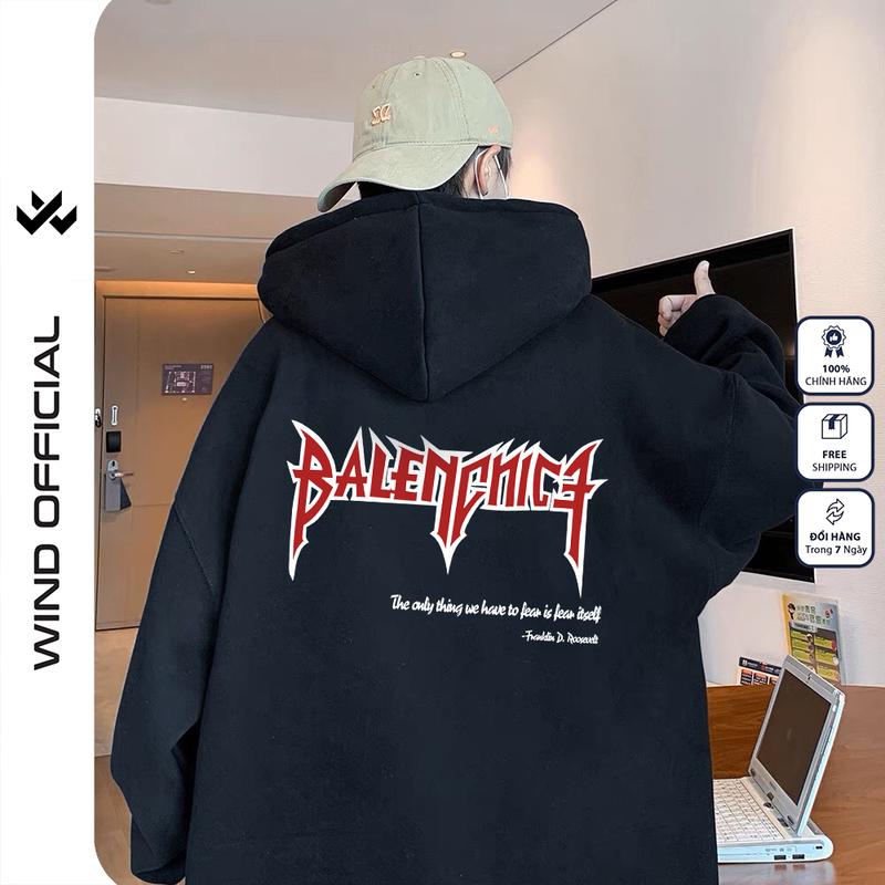 Áo hoodie form rộng WIND BALEN Clothing Unisex thời trang nam nữ oversize Menswear Dài Tay Tay Dài