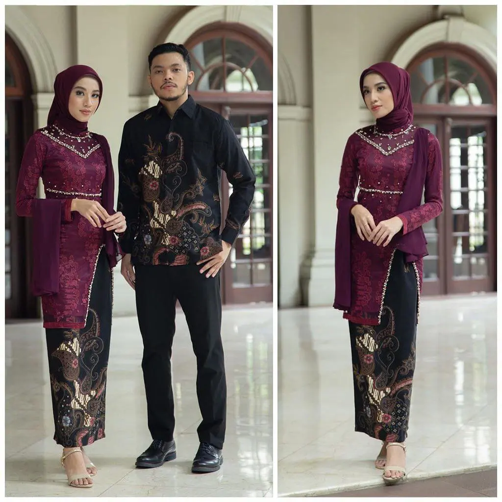 KEBAYA HANA COUPLE MODERN BRUKAT COUPLE PASANGAN WISUDA LAMARAN TUNANGAN TERBARU