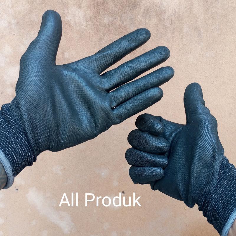 GROSIR 12 Pasang sarung tangan comet hitam safety kerja berkendara palmfitpu glove Karet 6