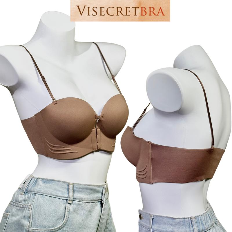 Áo Lót Áo Bra Su Đúc Nguyên Khối Cup To Cài Trước Mút 4cm Gom Quả Không Dây Bảng Lưng To Không Gọng Không Đường May Hạn Chế Lộ Viền Lộ Mỡ Lưng -- VN240201 Nữ Women